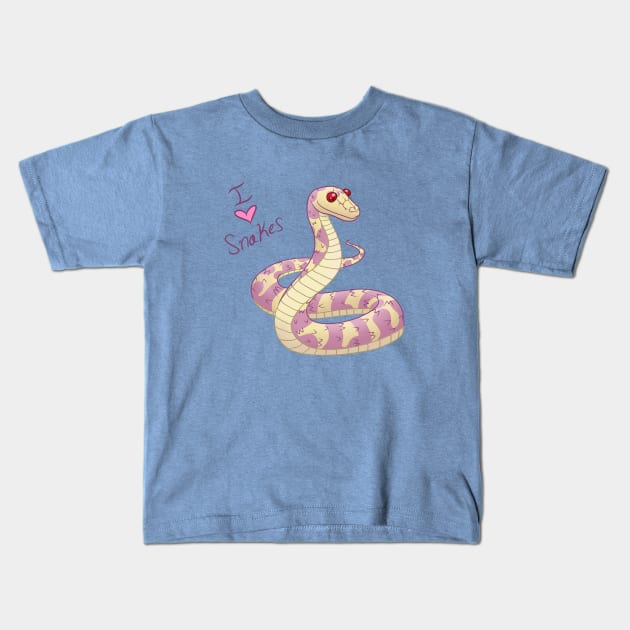 I (Heart) Snakes! Kids T-Shirt by Kashidoodles